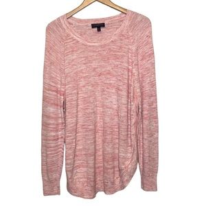 Lane Bryant Heather Pink Space Dye Side Button Detail Long Sleeve Sweater 18/20